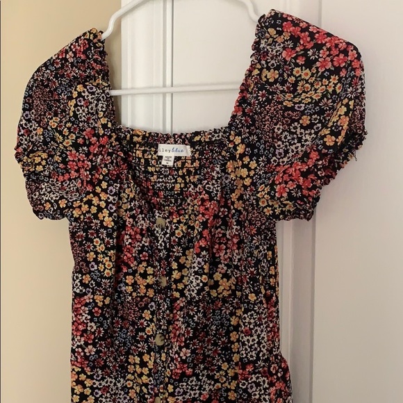 bailey blue Dresses & Skirts - Floral Puff Sleeve Peasant Style Sundress